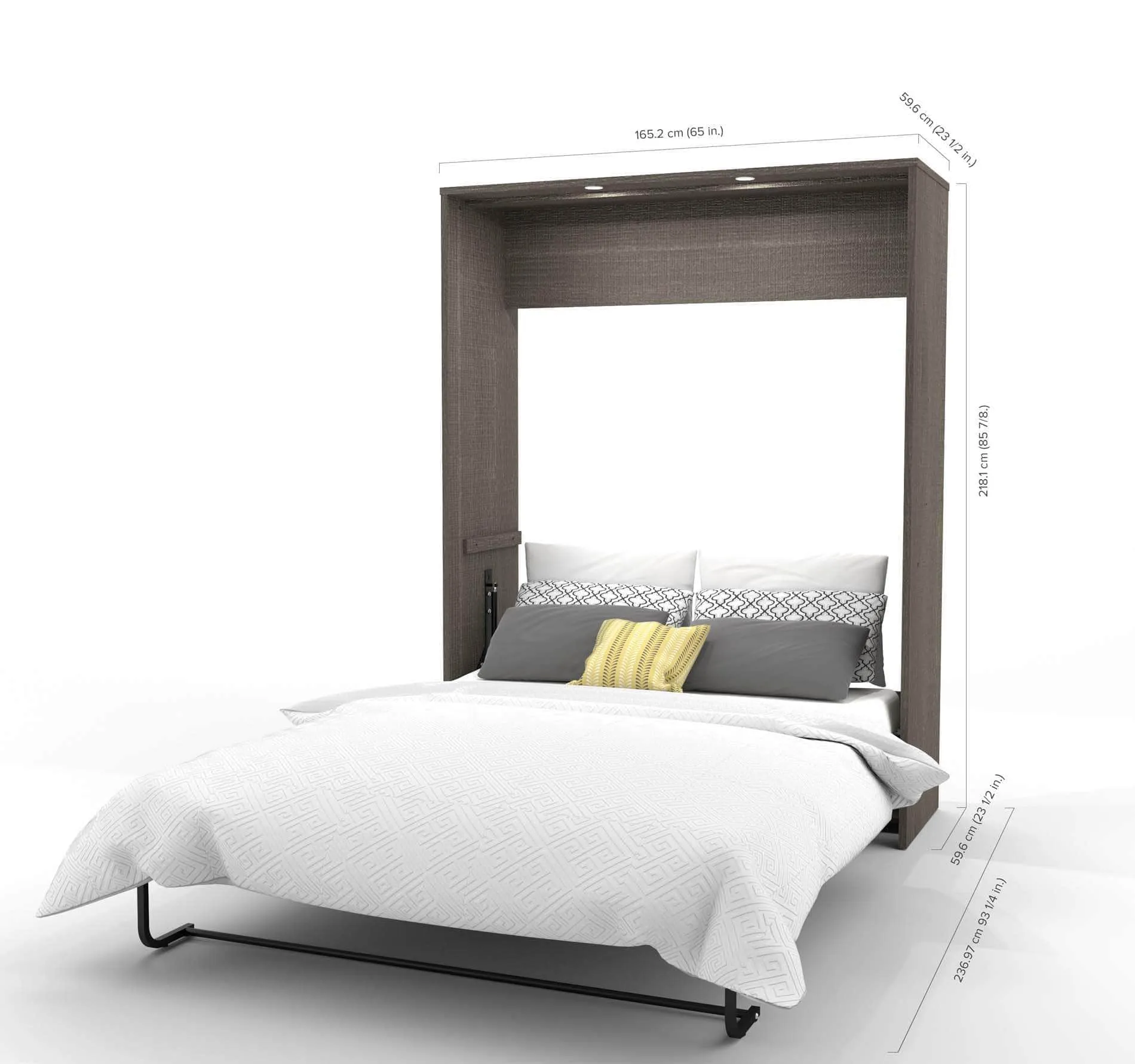 Cielo Queen Murphy Wall Bed and 2 Storage Cabinets with Drawers (104W) - Available in 2 Colours