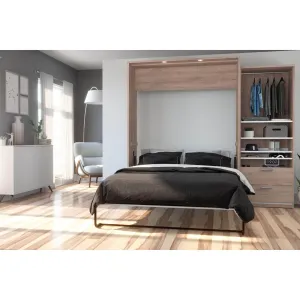 Cielo Queen Murphy Wall Bed and Storage Cabinet (95W) - Available in 2 Colours