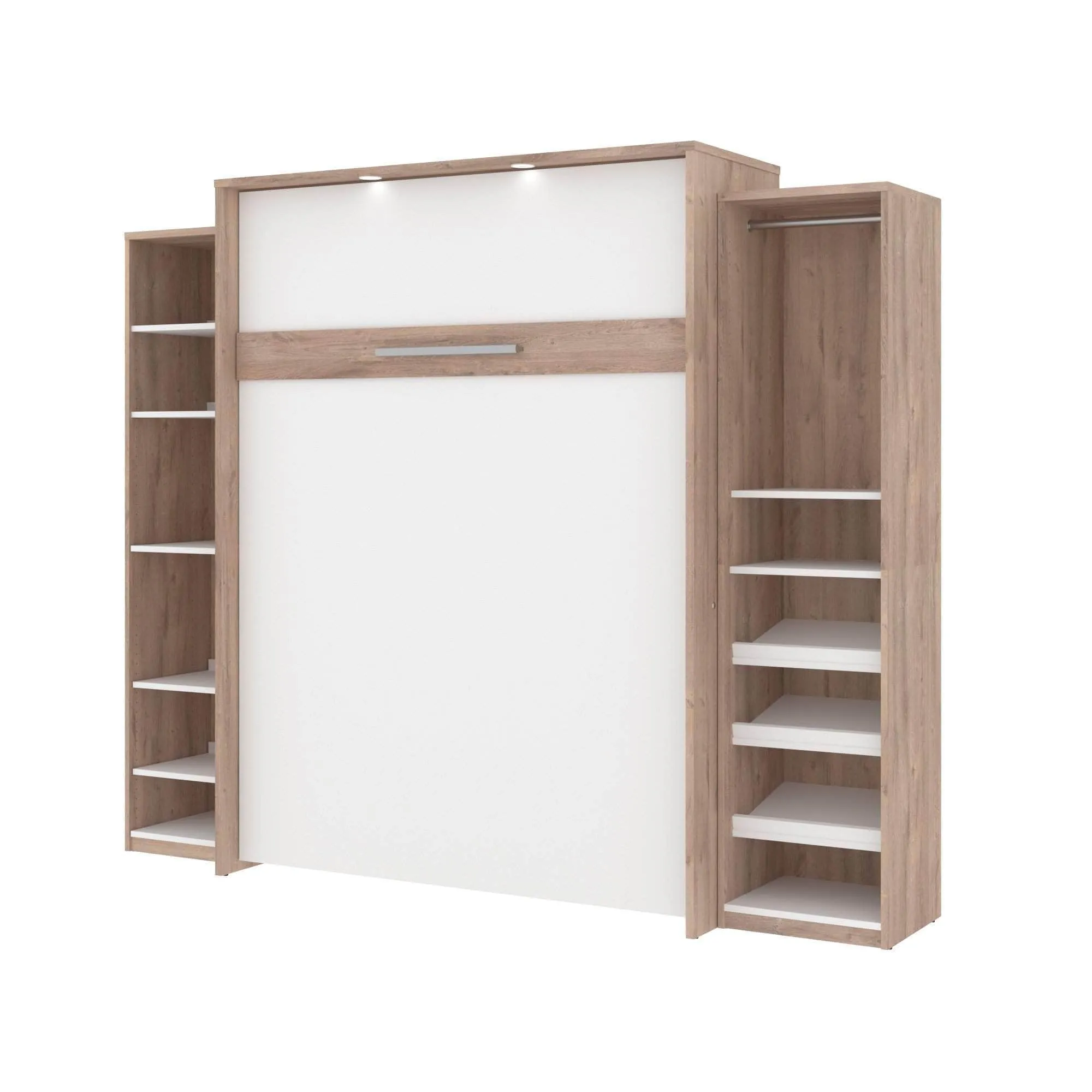 Cielo Queen Murphy Wall Bed with 2 Storage Cabinets (104W) - Available in 2 Colours