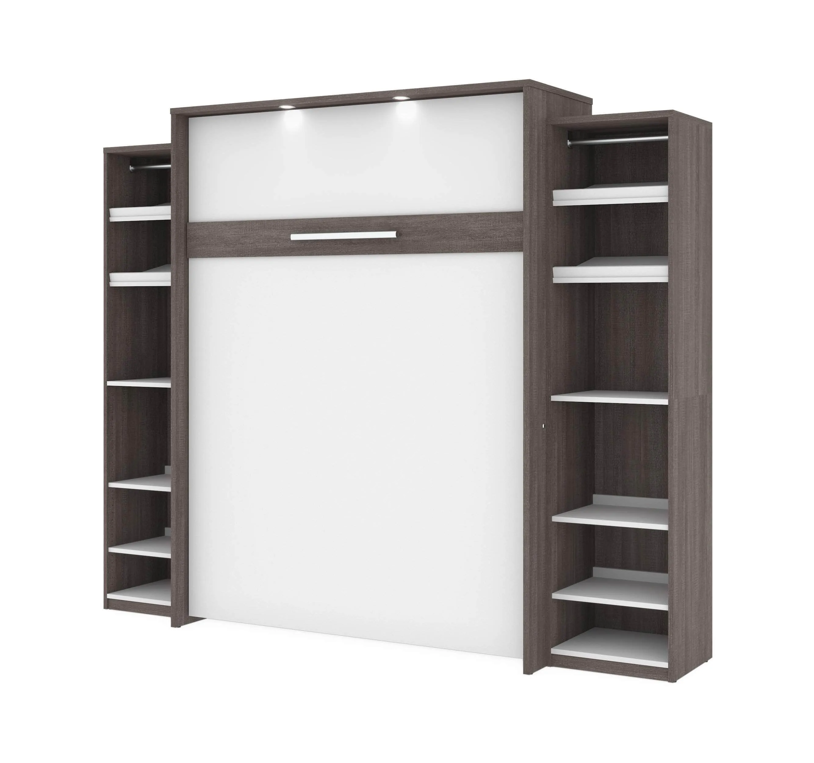 Cielo Queen Murphy Wall Bed with 2 Storage Cabinets (104W) - Available in 2 Colours