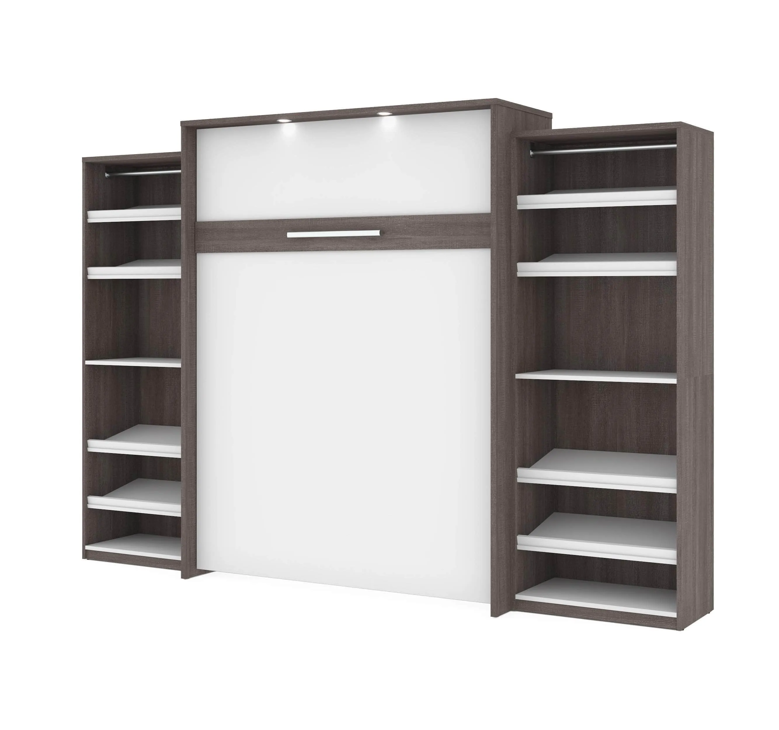 Cielo Queen Murphy Wall Bed with 2 Storage Cabinets (124W) - Available in 2 Colours