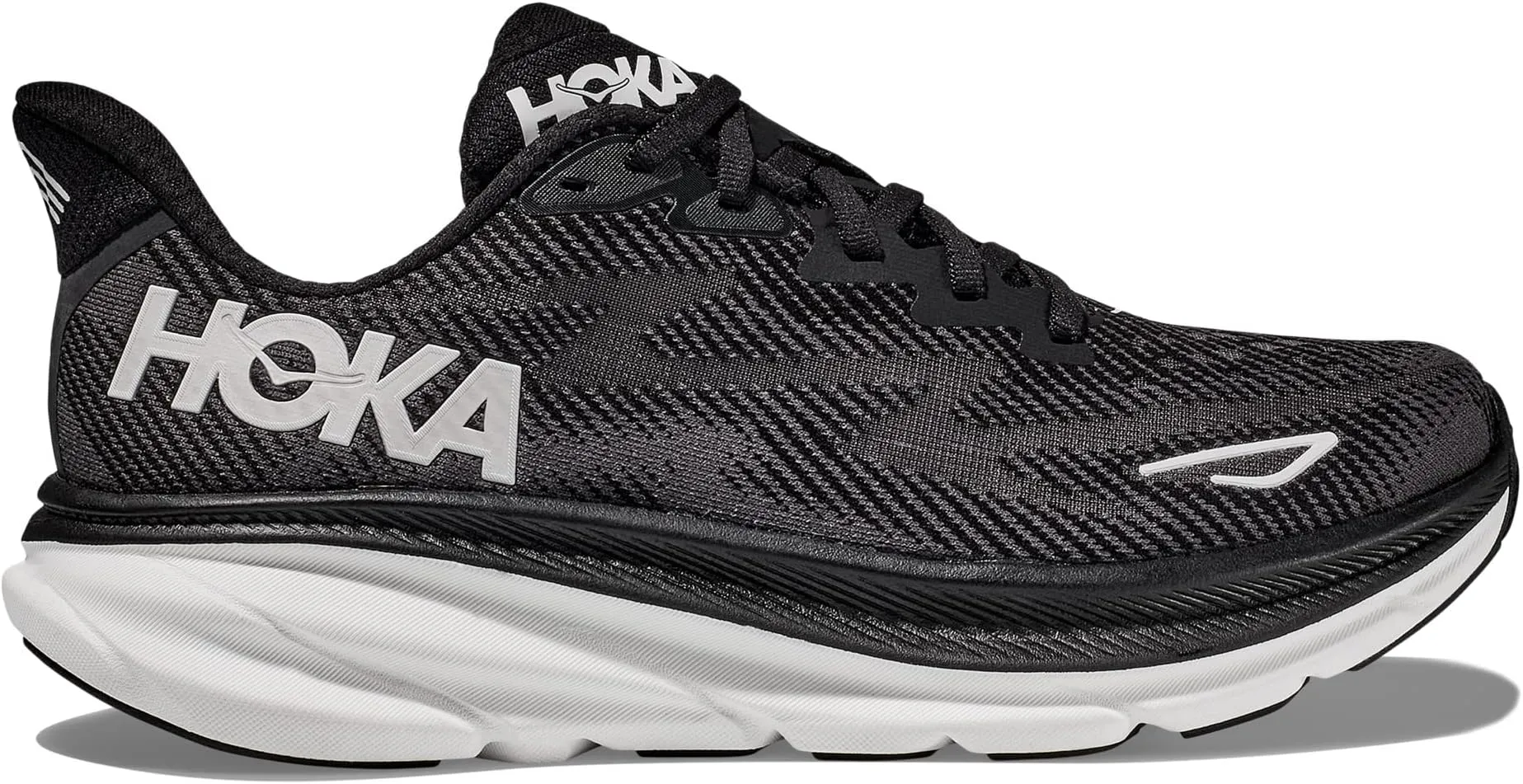 Clifton 9 Hoka Sneakers, Black/White