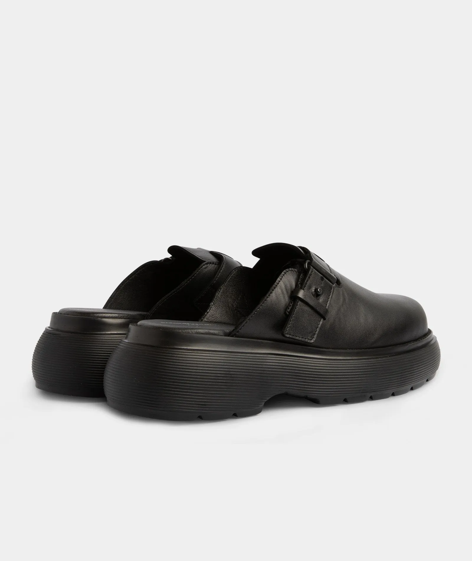 Cloud Clog - Black Leather