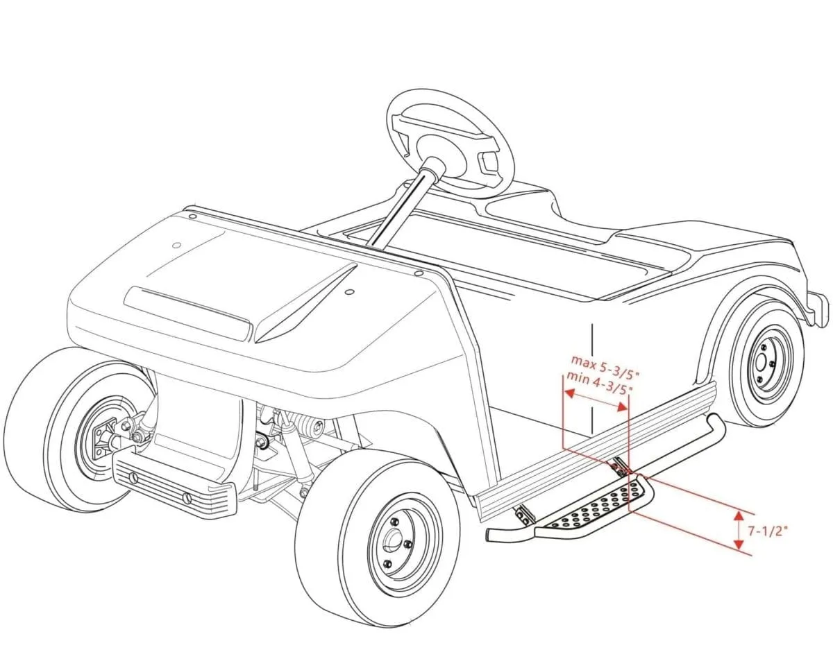 Club Car DS (2004-2013) Golf Cart Nerf Bars / Running Boards (set of 2)