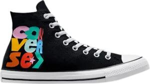 Converse Chuck Taylor All Star High Smiley Floral Print Sneakers - Black