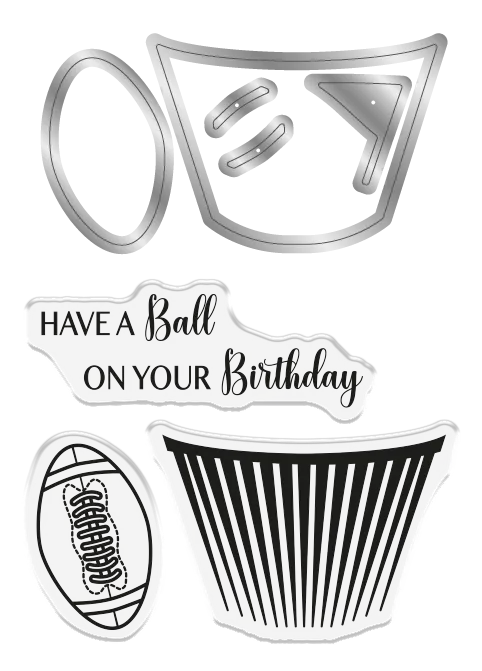 Crafter's Companion Modern Man Stamp and Die - Football Cupcake