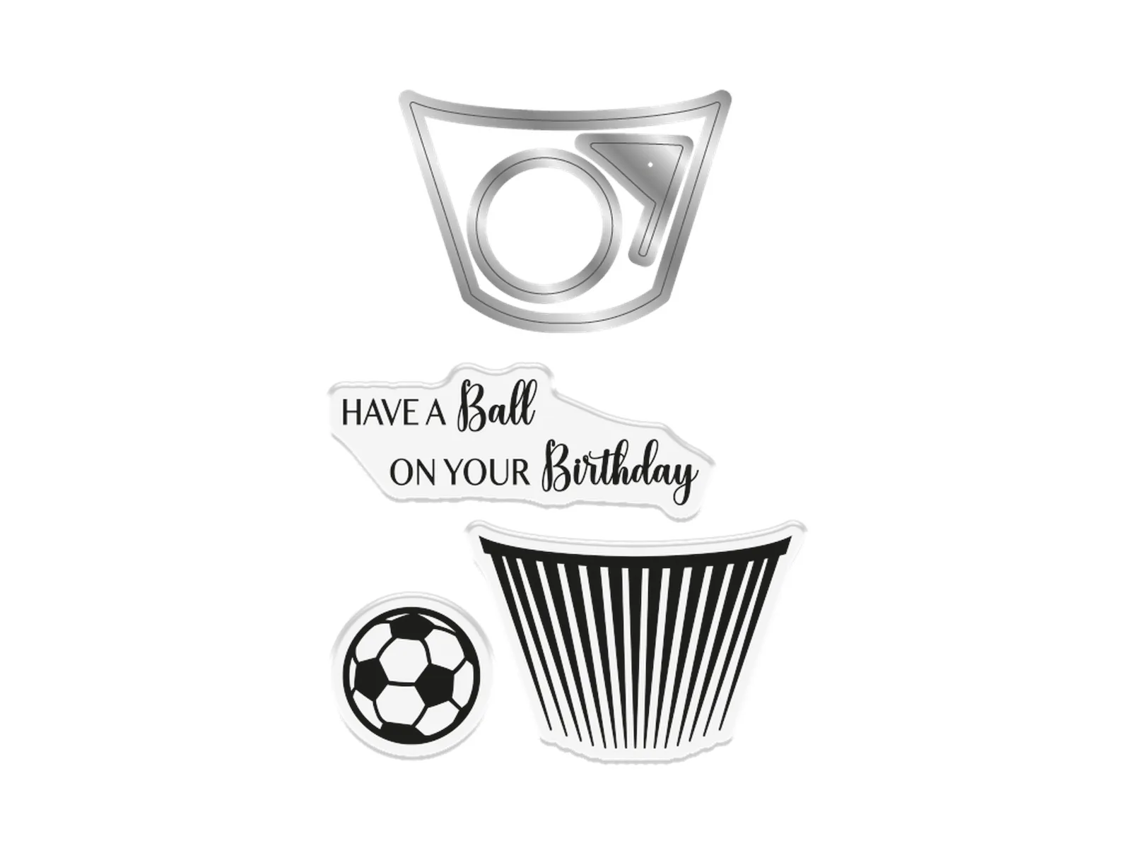 Crafter's Companion Modern Man Stamp and Die - Footy Cupcake