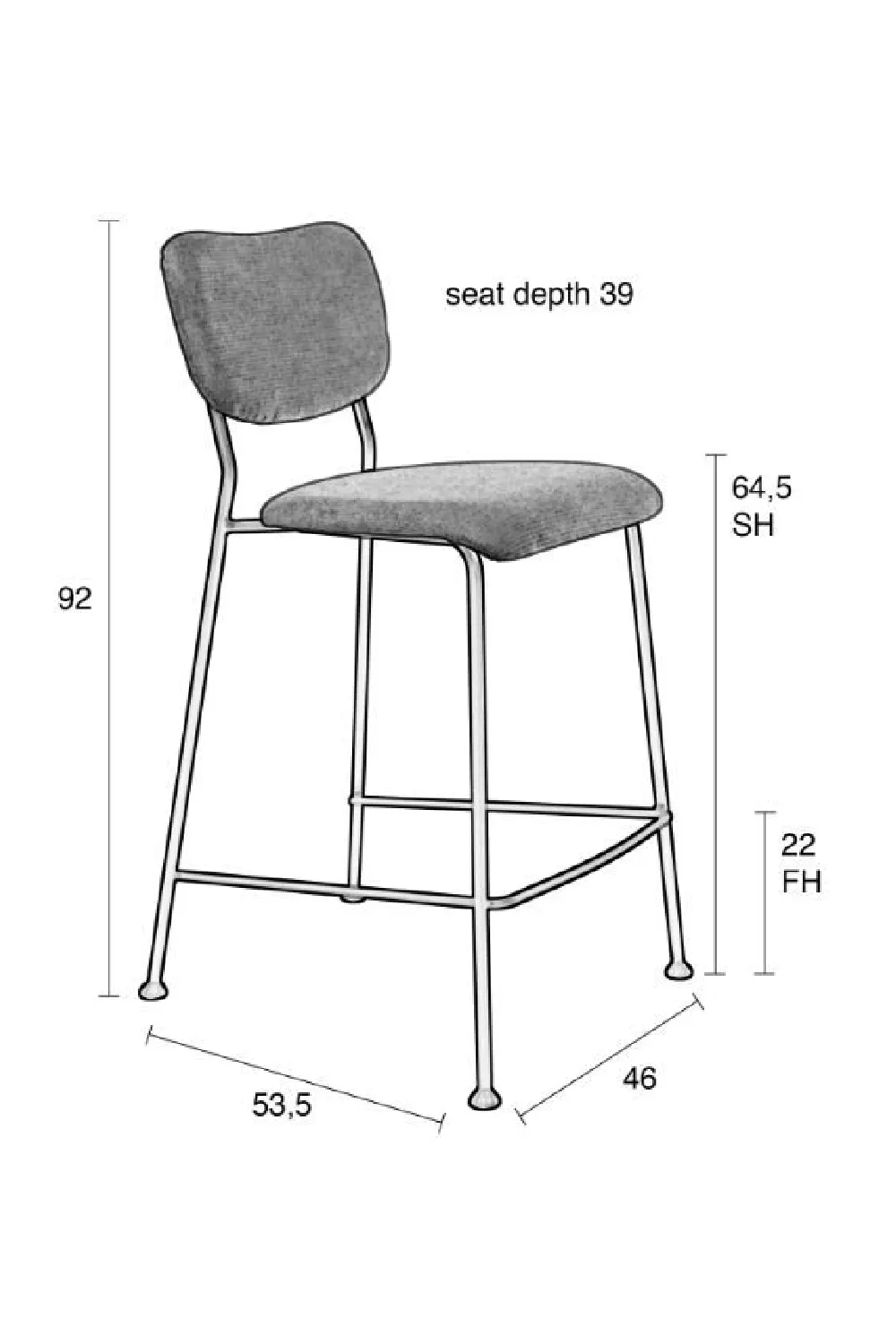 Dark Blue Counter Stools (2) | Zuiver Benson