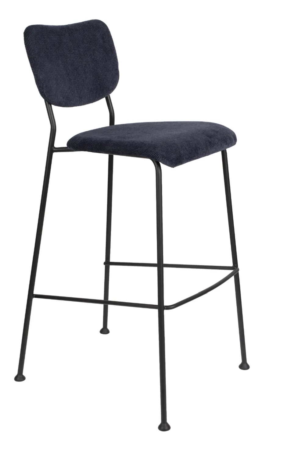 Dark Blue Upholstered Barstools (2) | Zuiver Benson