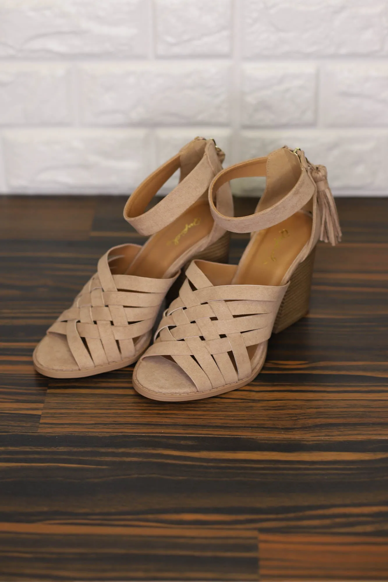 Day Off Strappy Heel: Warm Taupe