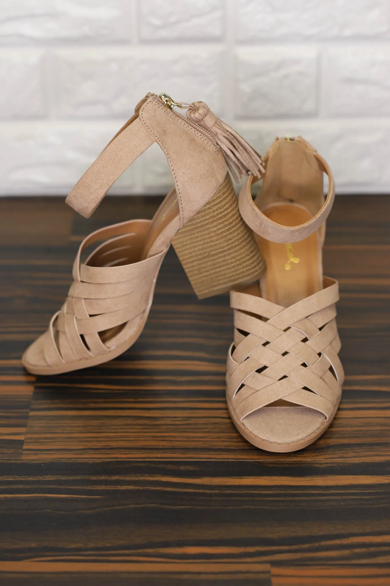 Day Off Strappy Heel: Warm Taupe