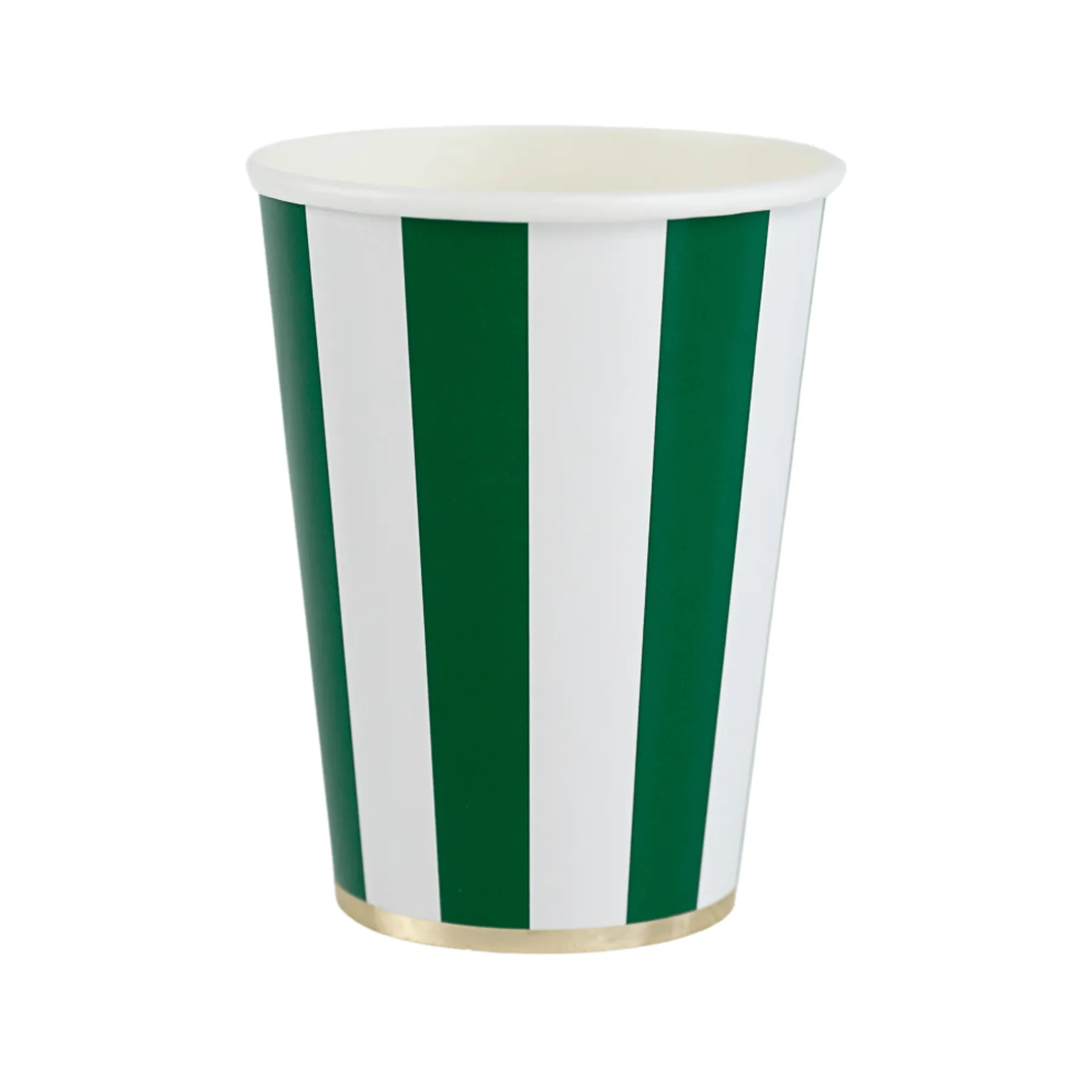 Emerald Green Cabana Stripe Party Cups x 8