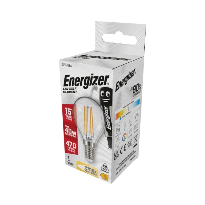 Energizer 4W E14 Golf Ball Filament - 470lm - 2700K