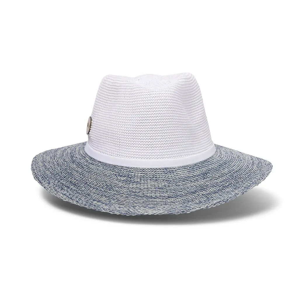 Evoke Aston Fedora - Blue/White