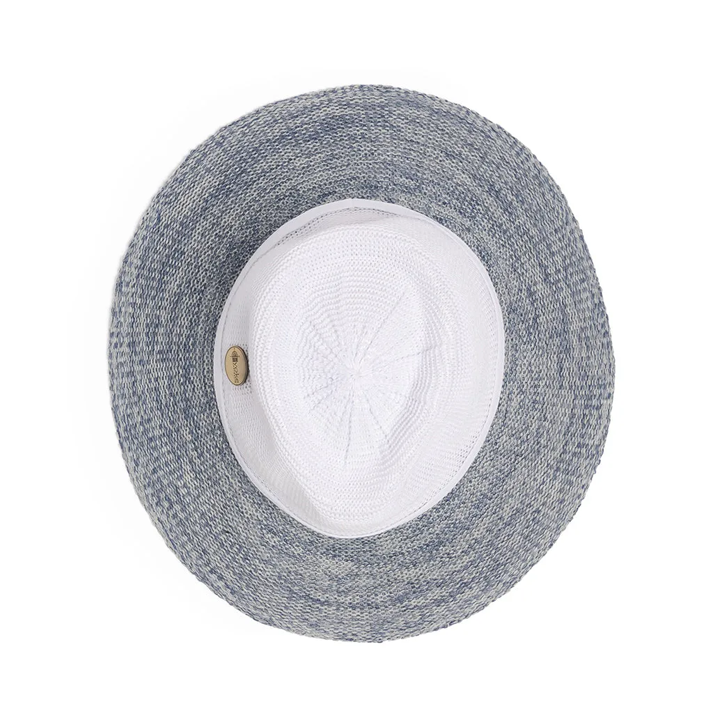 Evoke Aston Fedora - Blue/White