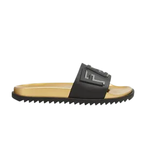 Fendi Layered Logo Slides 'Black Gold' Sneakers, Gold