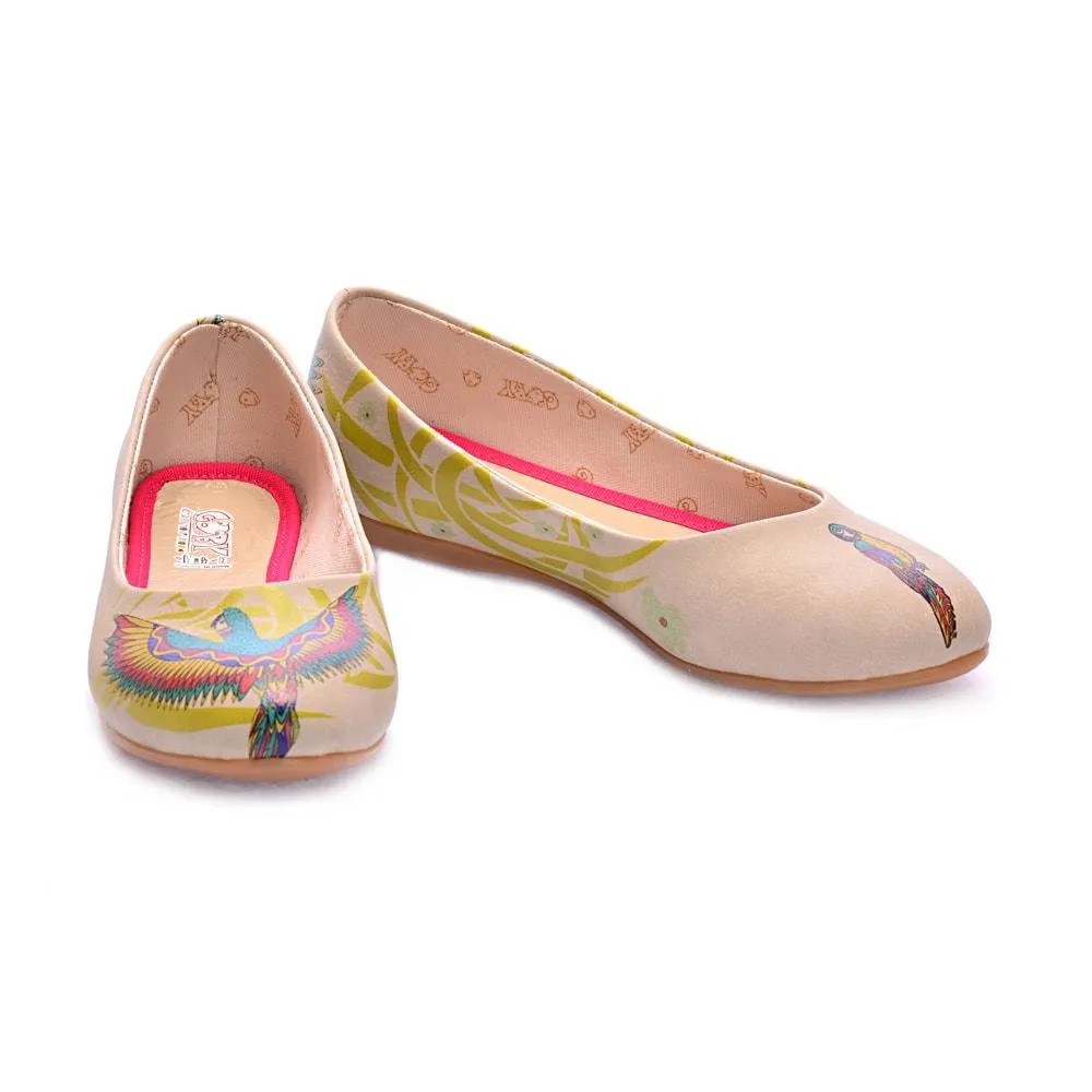 Flamboyant Parrot Ballerinas Shoes 1072