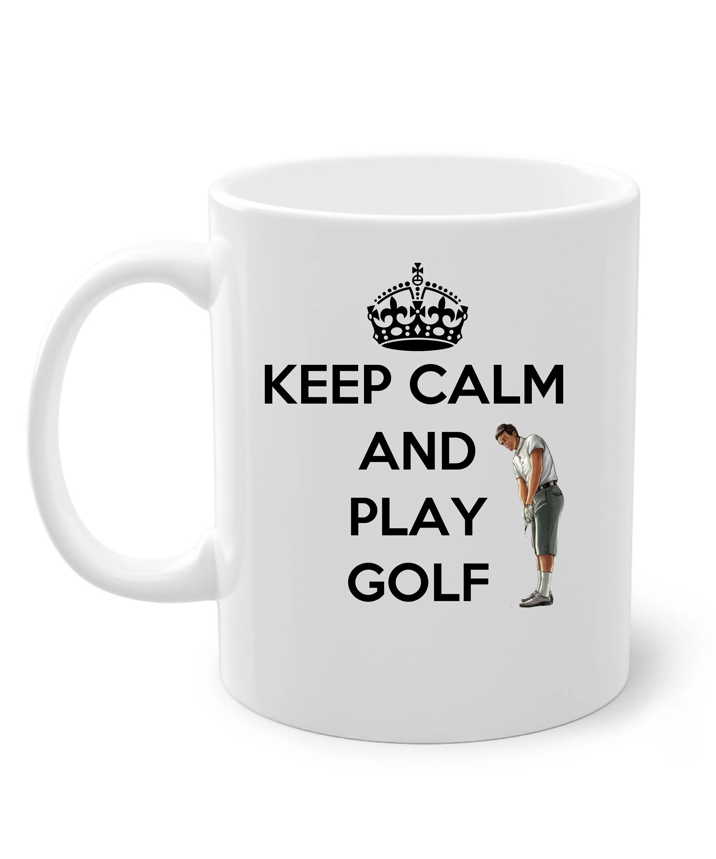 Funny Golf Mug, Novelty Golfer Mug,swing swear golf repeat,