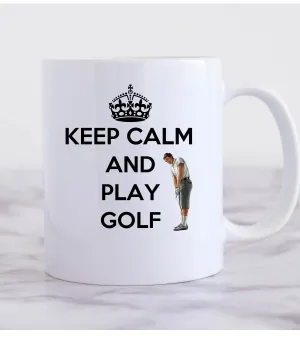 Funny Golf Mug, Novelty Golfer Mug,swing swear golf repeat,