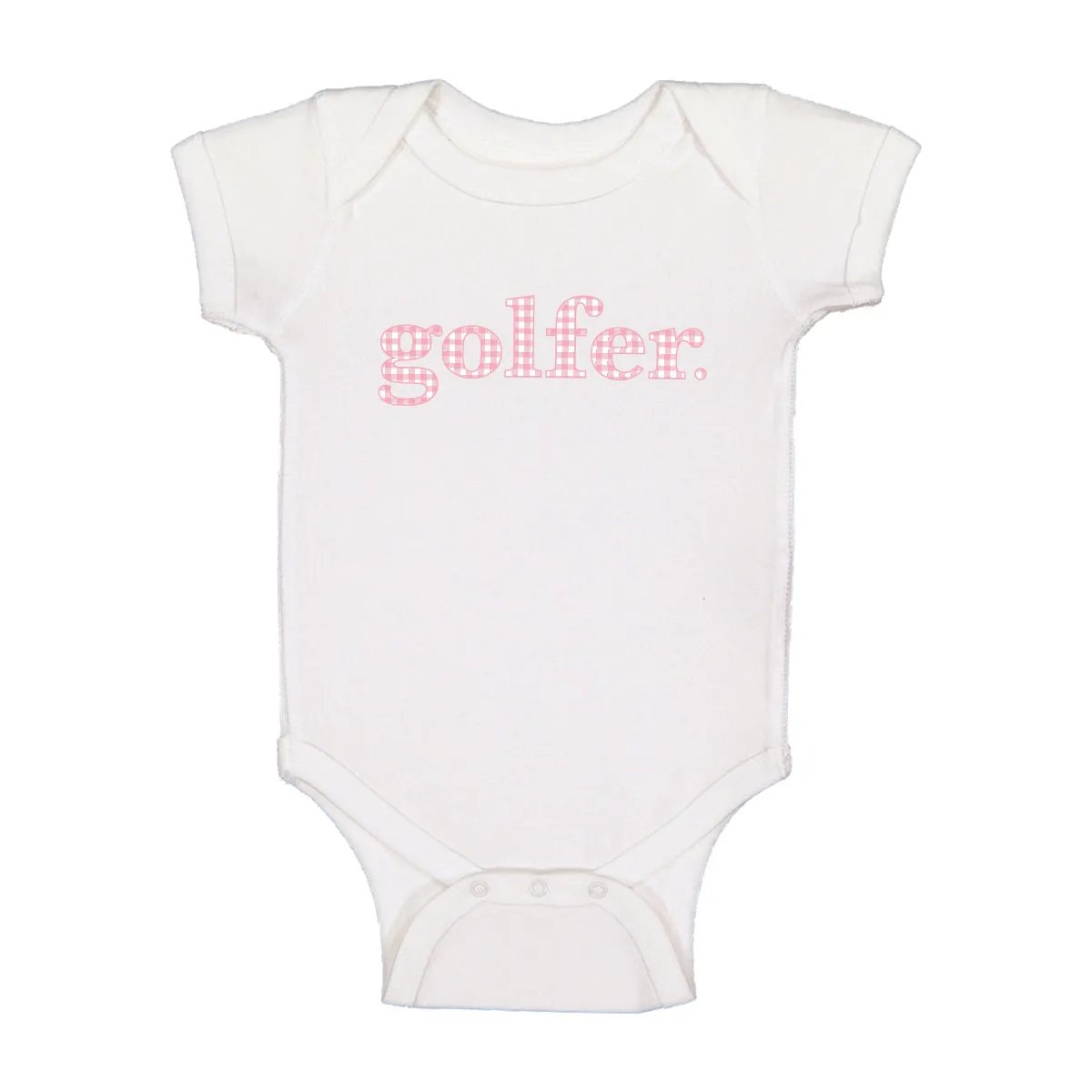 Gingham "Golfer" Onezee (Pink Print)