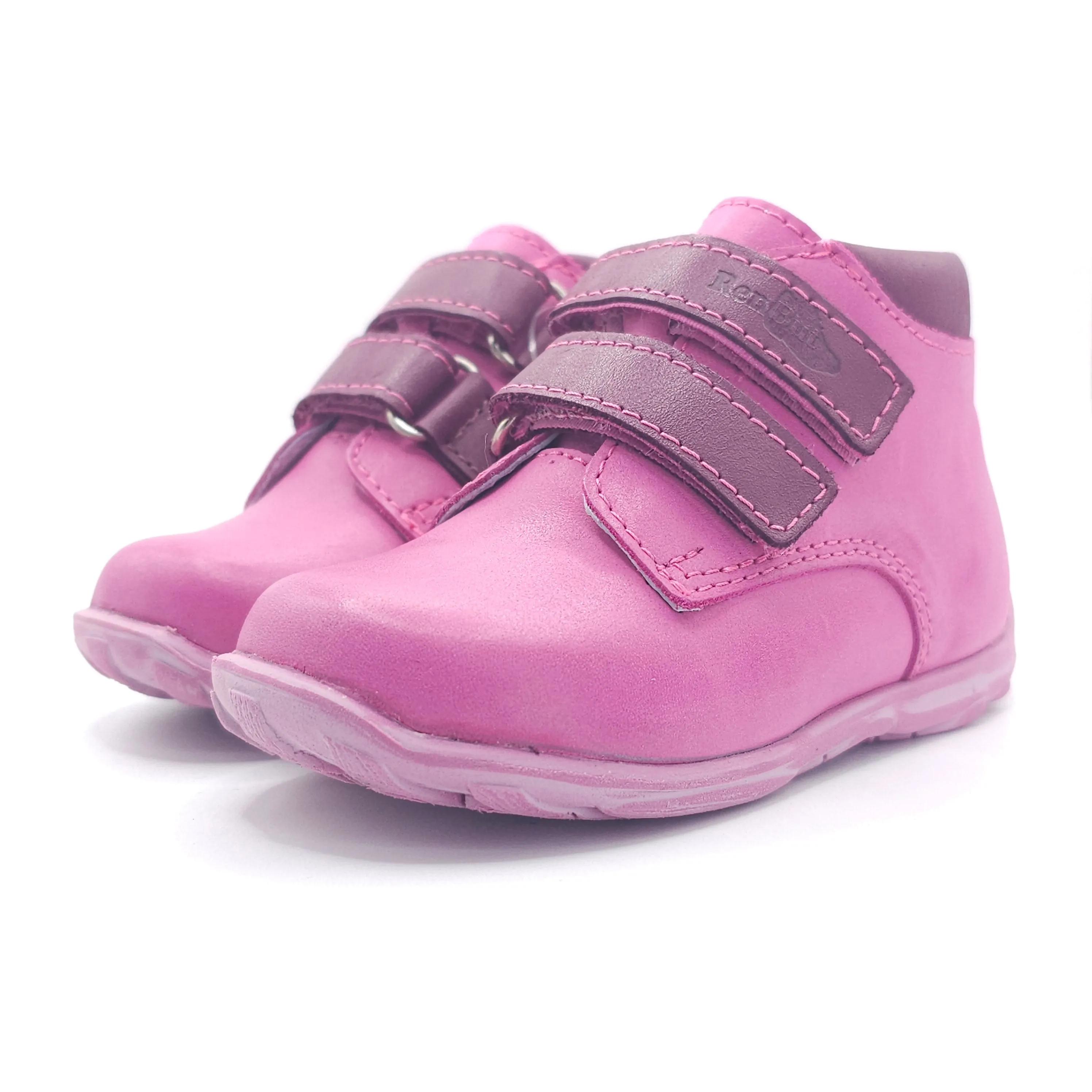 Girls Double Velcro Shoe In Pink