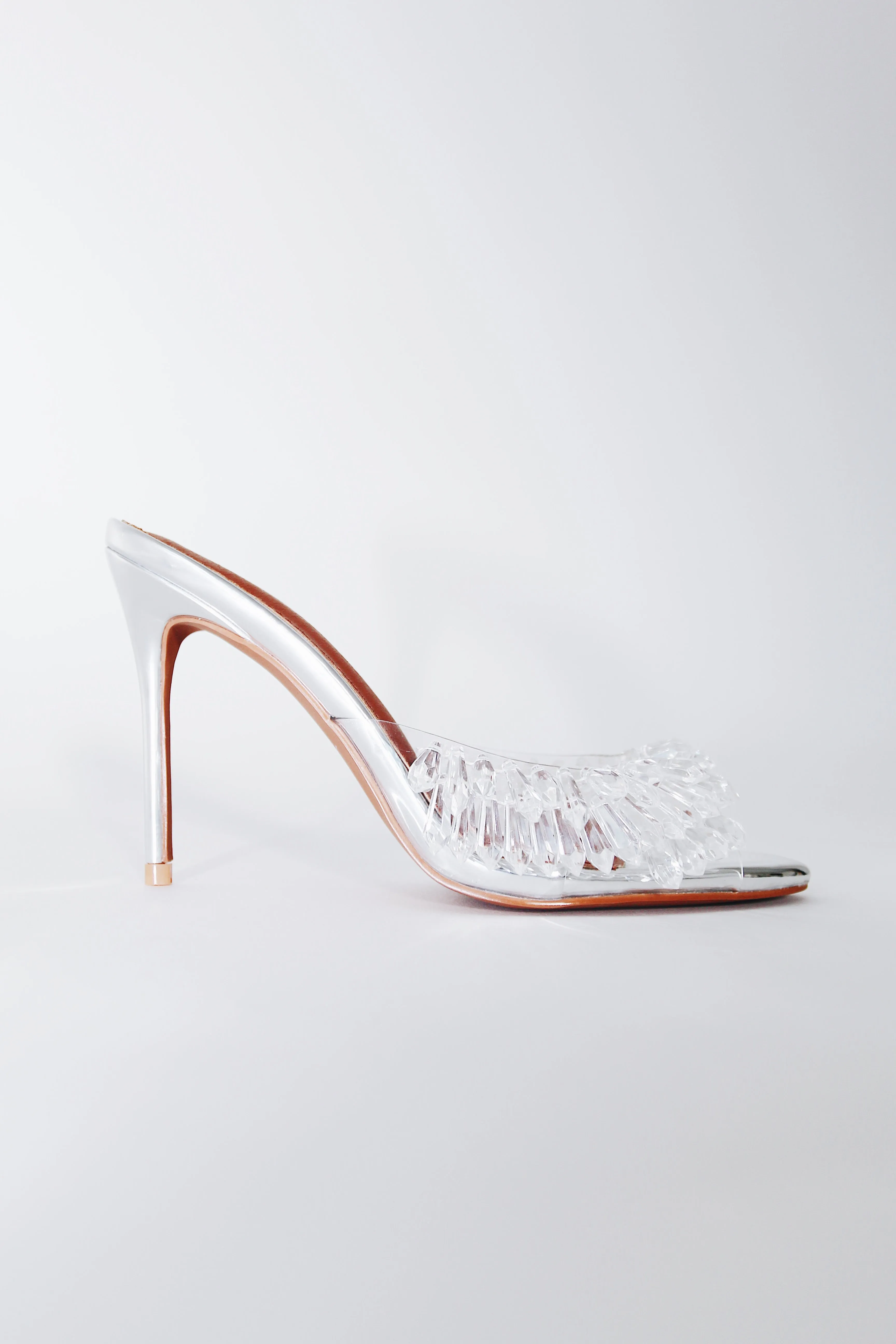 Goldie Clear Drip Chandelier Open Toe Mules 100 mm