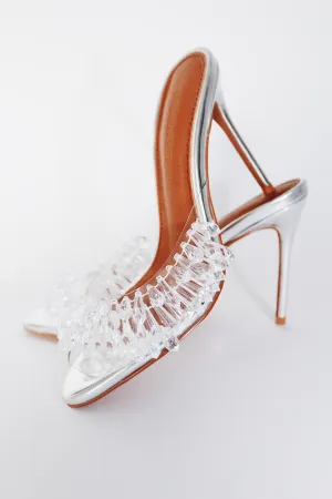 Goldie Clear Drip Chandelier Open Toe Mules 100 mm