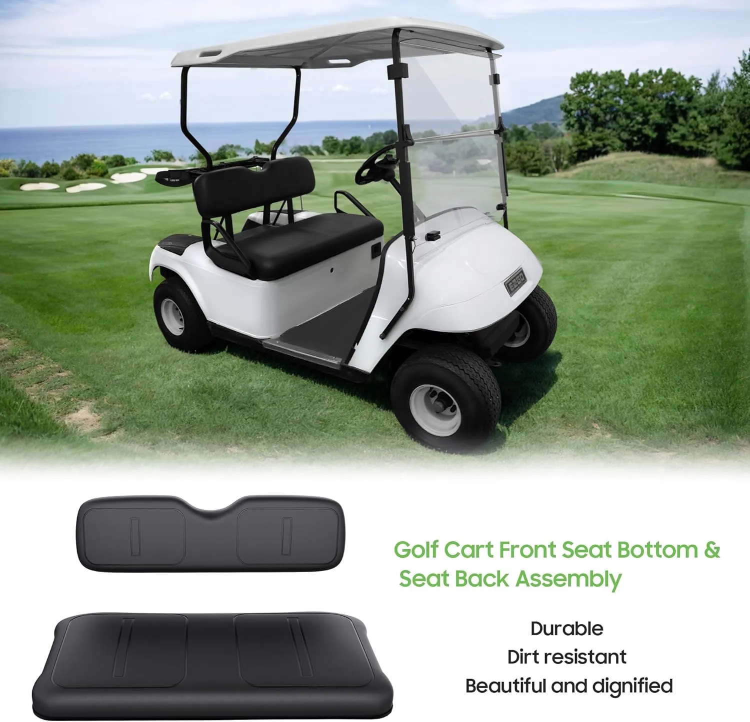 Golf Cart Front Seat and Backrest Factory Style Fits EZGO TXT - 10L0L