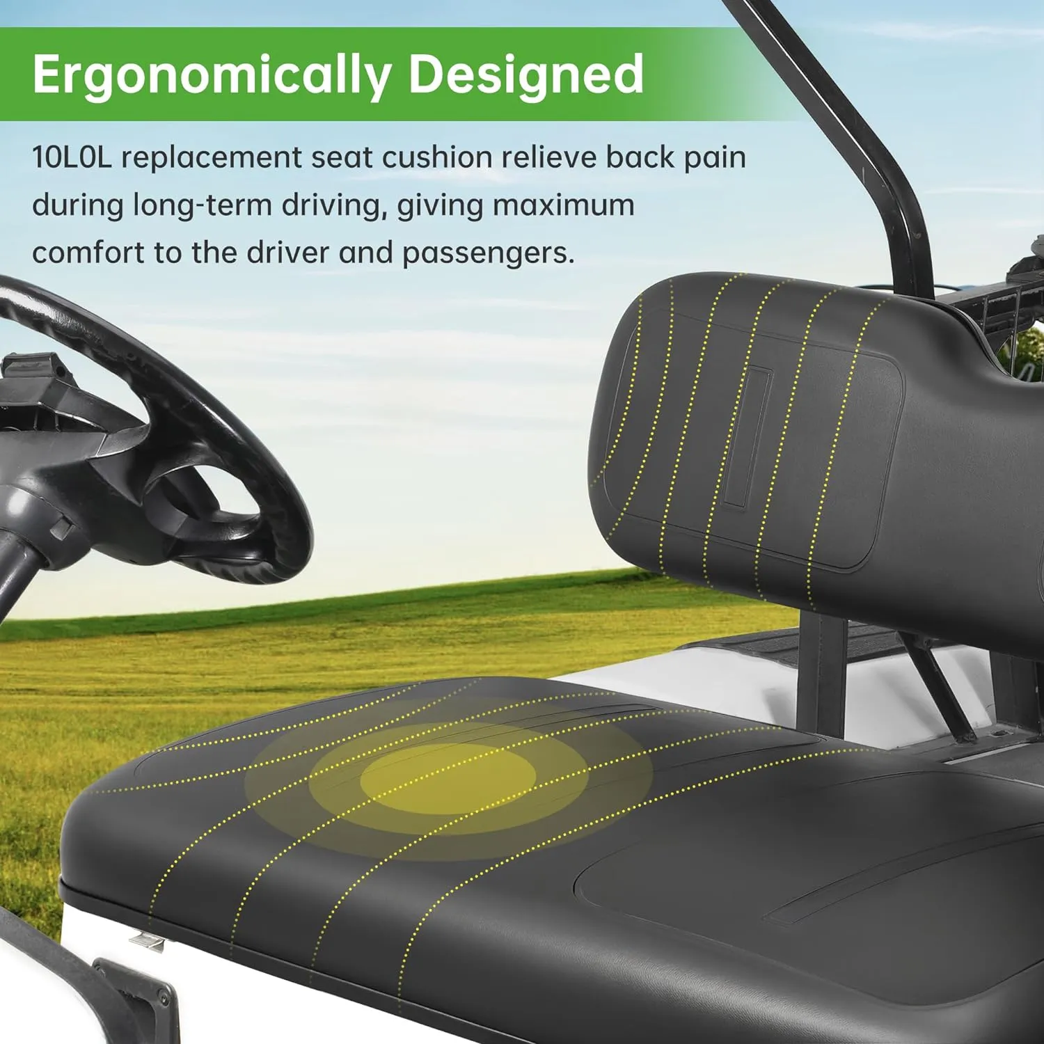 Golf Cart Front Seat and Backrest Factory Style Fits EZGO TXT - 10L0L