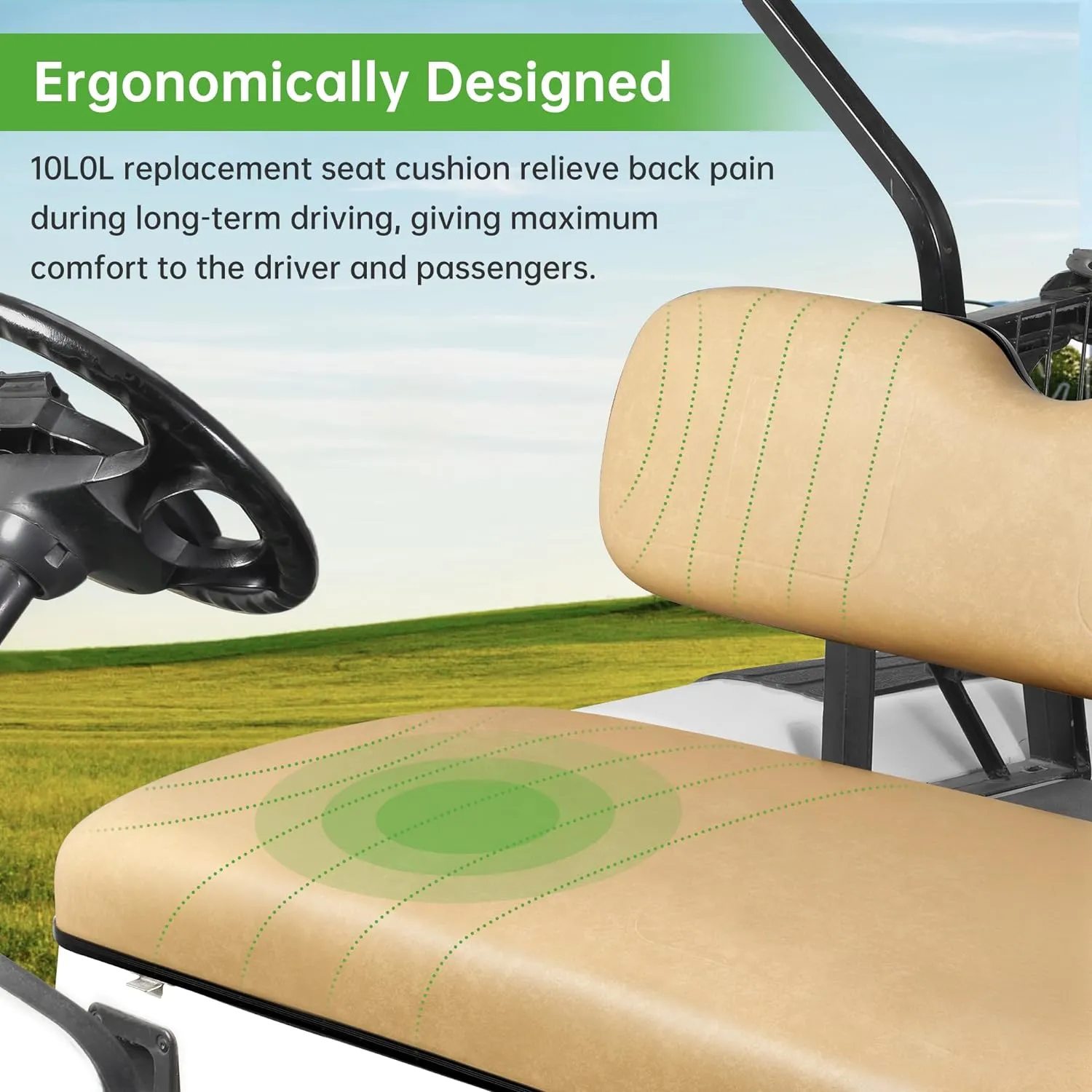 Golf Cart Front Seat and Backrest Factory Style Fits EZGO TXT - 10L0L