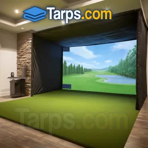 Golf Simulation Enclosure Kit with Screen & Side Panels - 8' x 10'