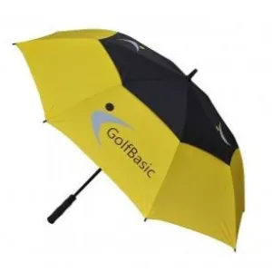 GolfBasic 60'' EP Coated Double Canopy Umbrella (Yellow/Black)