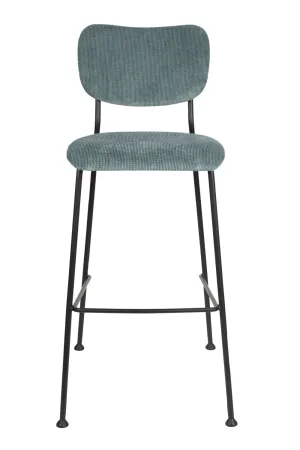 Gray Blue Upholstered Barstools (2) | Zuiver Benson