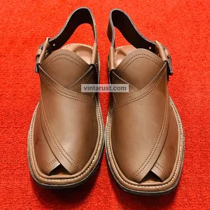 Handmade Brown Leather Kaptaan Men's Chappal