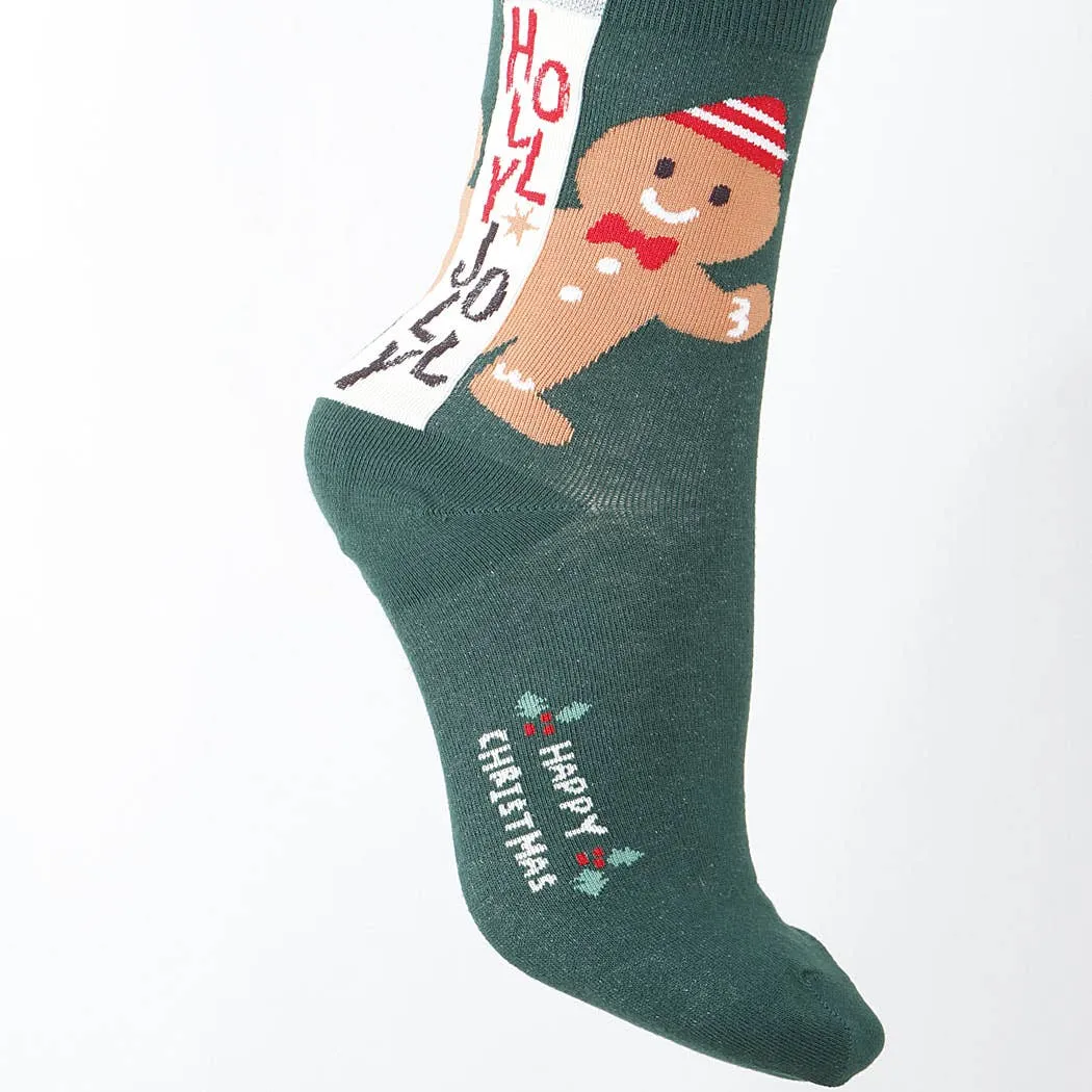 Holly Jolly Gingerbread Socks