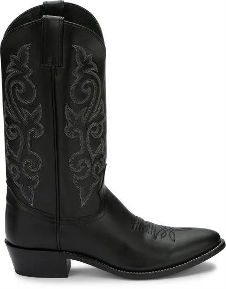 Justin Men's Buck Bay Apache Black Round Toe Western Boots 1409