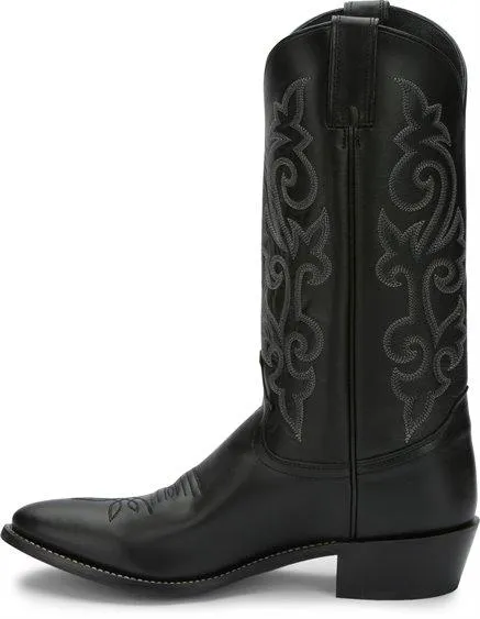 Justin Men's Buck Bay Apache Black Round Toe Western Boots 1409