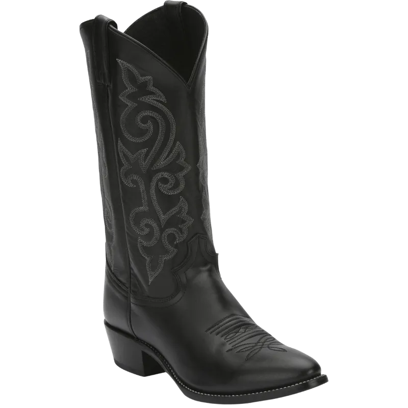 Justin Men's Buck Bay Apache Black Round Toe Western Boots 1409