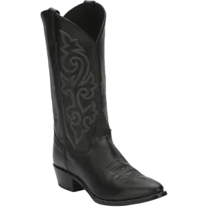 Justin Men's Buck Bay Apache Black Round Toe Western Boots 1409