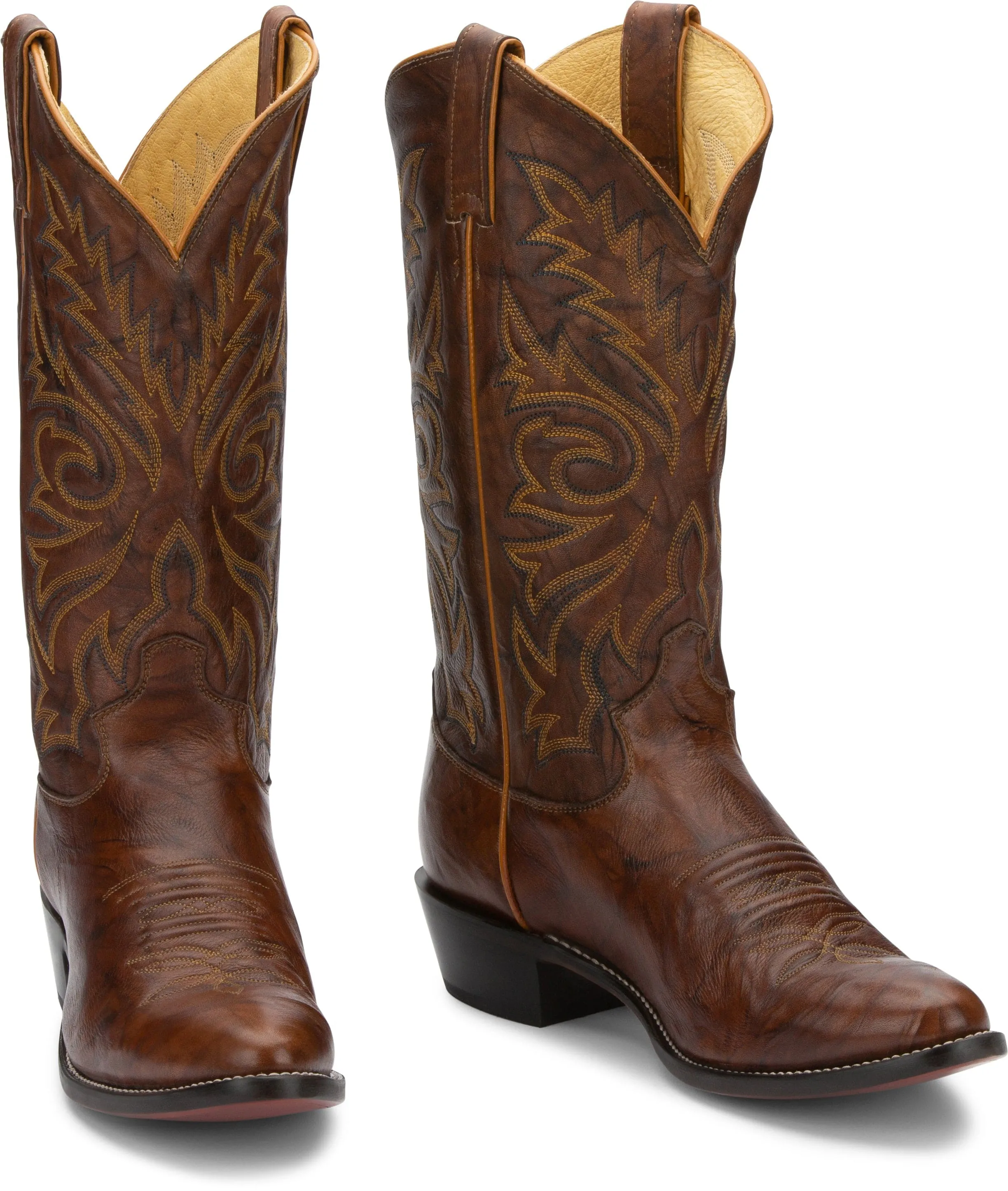 Justin Men's Buck Chestnut Leather 13 Western Boots 1560