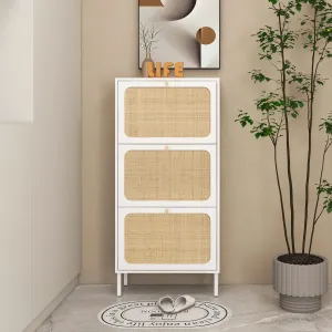 Mac Rattan 3 Door Shoe Rack - White