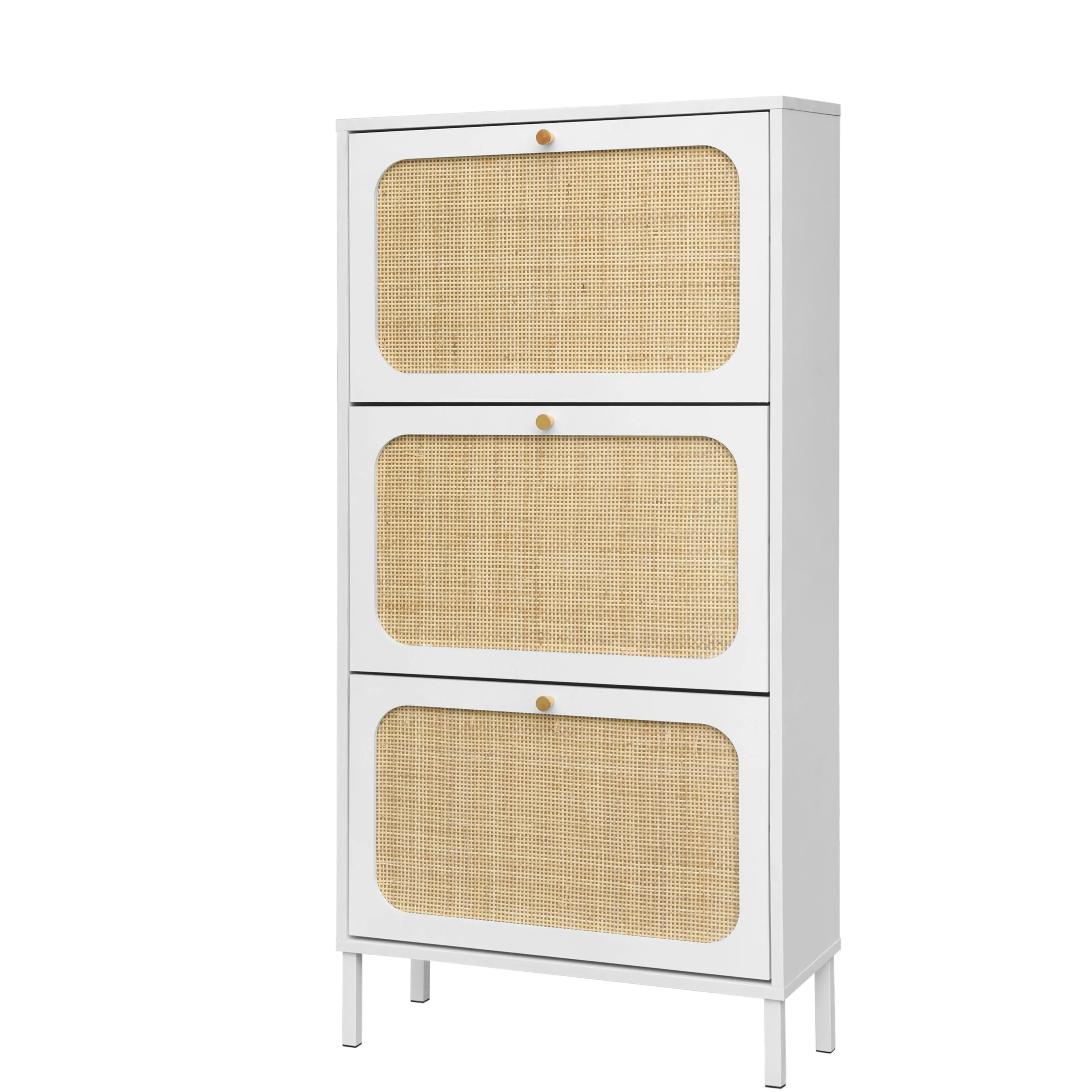 Mac Rattan 3 Door Shoe Rack - White