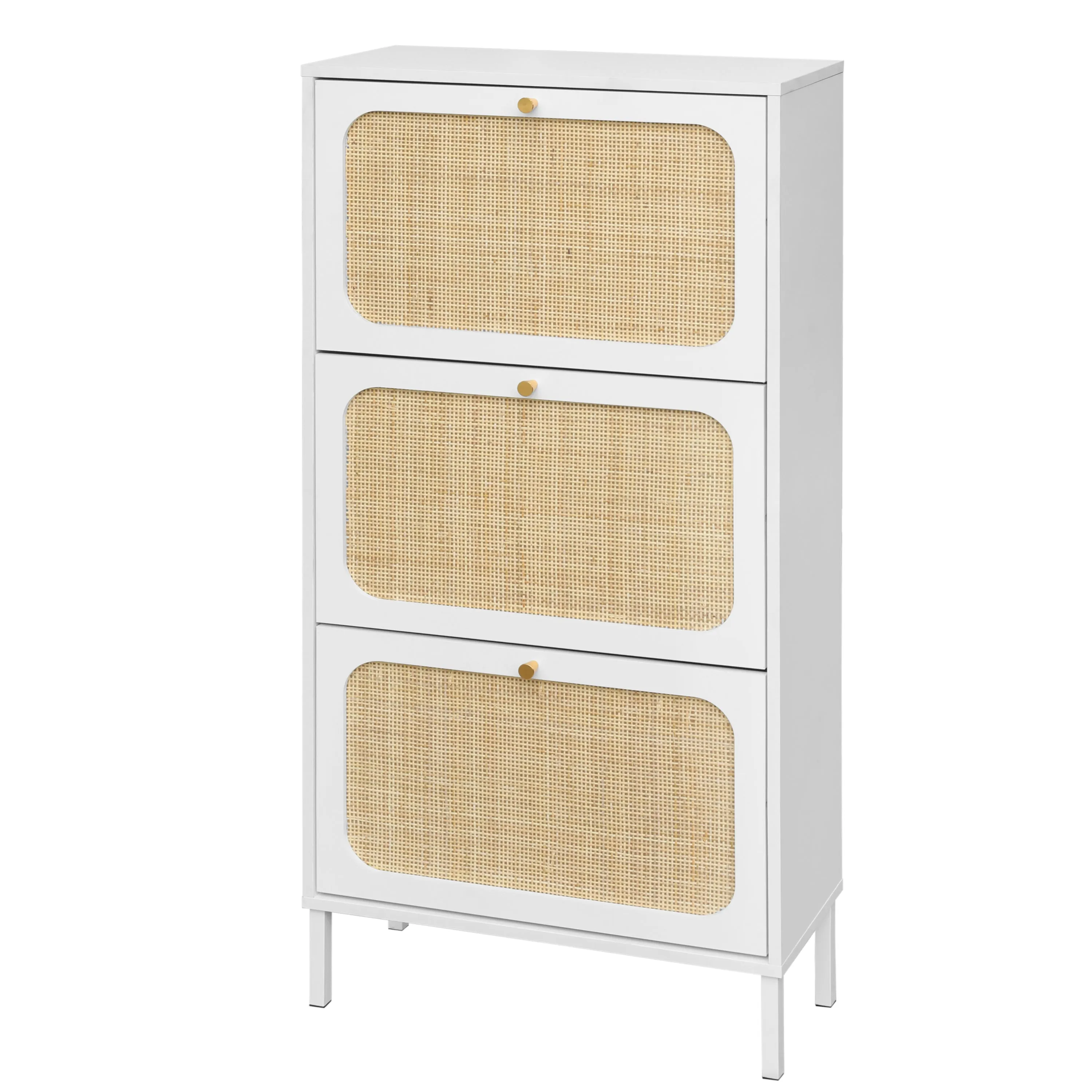 Mac Rattan 3 Door Shoe Rack - White