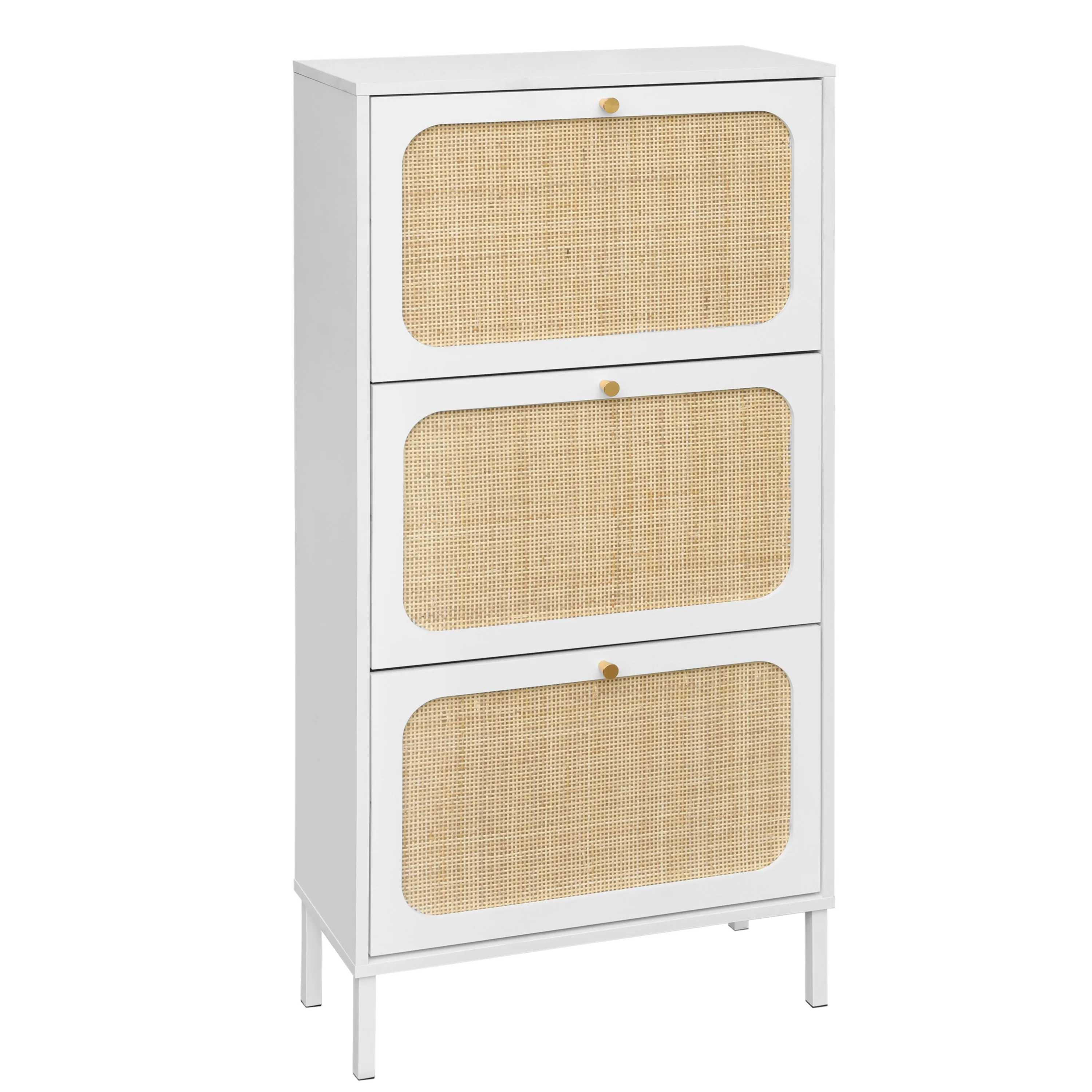 Mac Rattan 3 Door Shoe Rack - White