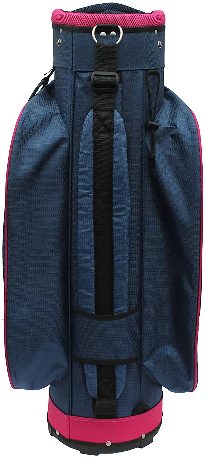 Majek Navy Blue Pink Golf Bag 9 inch 14-Way Friendly Separator Top