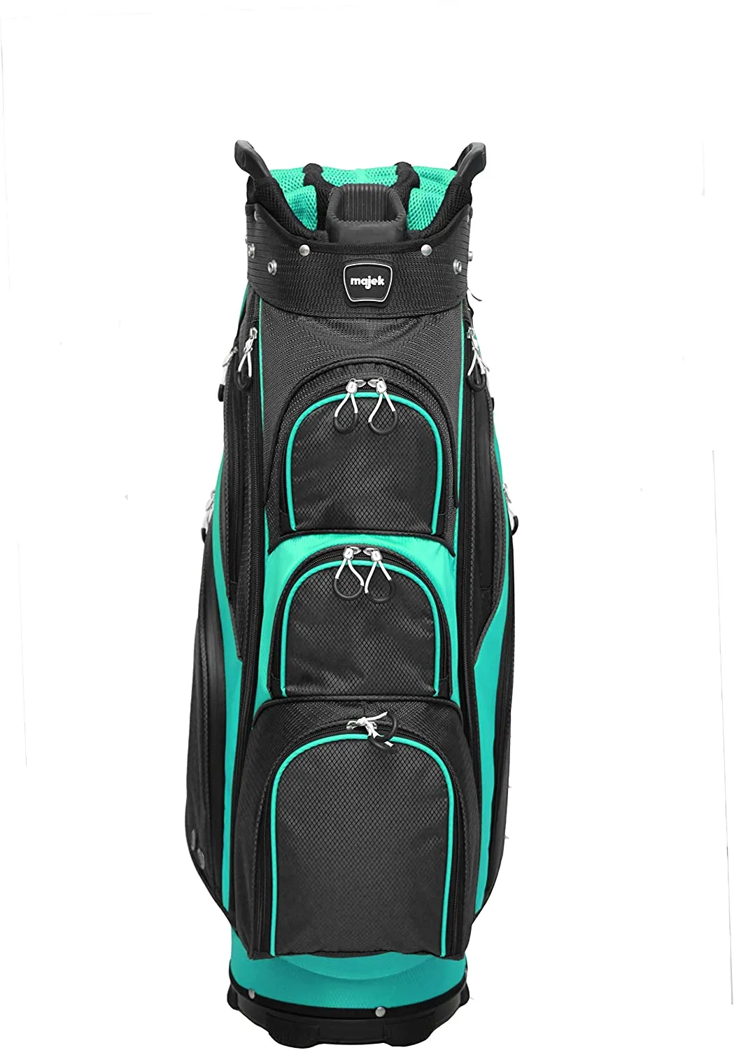 Majek Premium Black Teal Golf Bag 9.5 inch 14-Way Friendly Separator