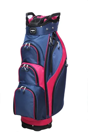 Majek Premium Navy Blue Pink Golf Bag 9.5 inch 14-Way Friendly Separator