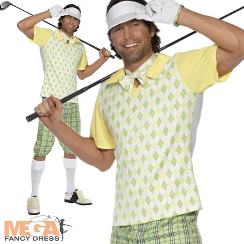 Mens Golfing Golfer Pub Golf Uniform Costume