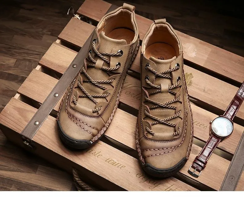 Mens Uber Cool Leather Casual Shoes/Lace up Soft Flat Footwear