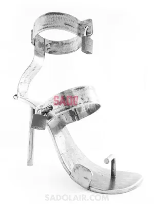 Metal BDSM lockable high-heel boots